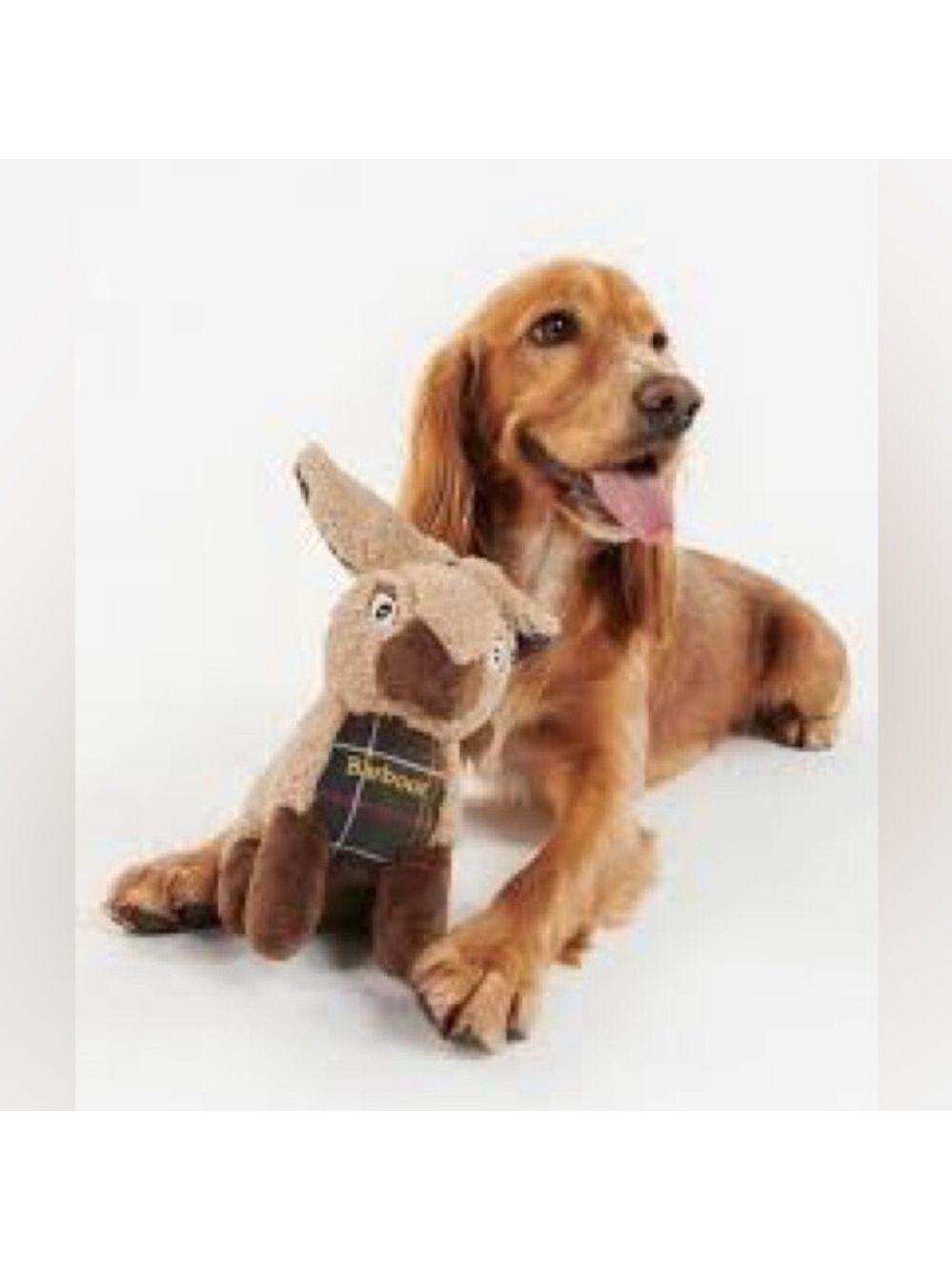 Barbour Dog Toy Rabbit Plaid Stuffed Logo Squeaker Dog Toy 🐾Best Friend - Picture 3 of 10